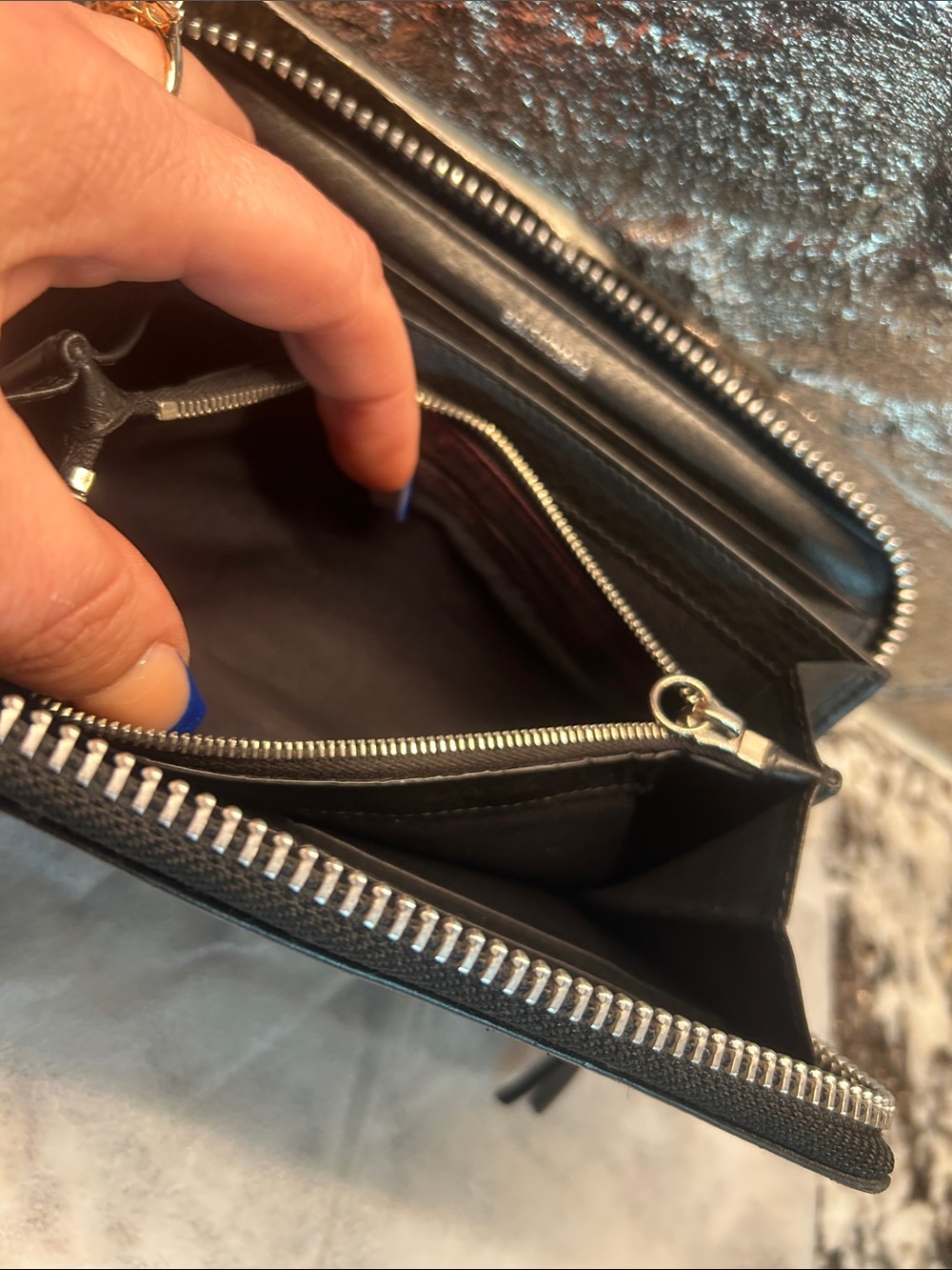 Balenciaga Black Leather Zip-Around Wallet with Envelope Flap - Picture 13 of 15
